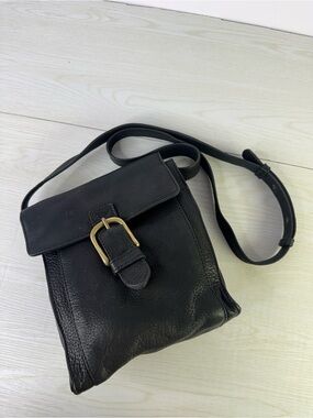 Sabina New York small black leather hobo crossbody bag